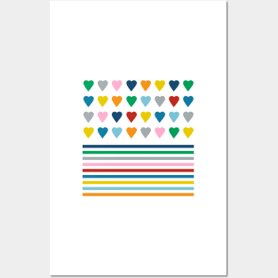 Rainbow Heart Stripes Posters and Art